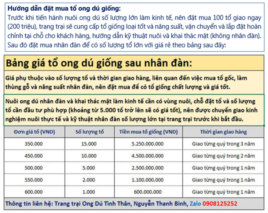 đầu tư nuôi ong dú