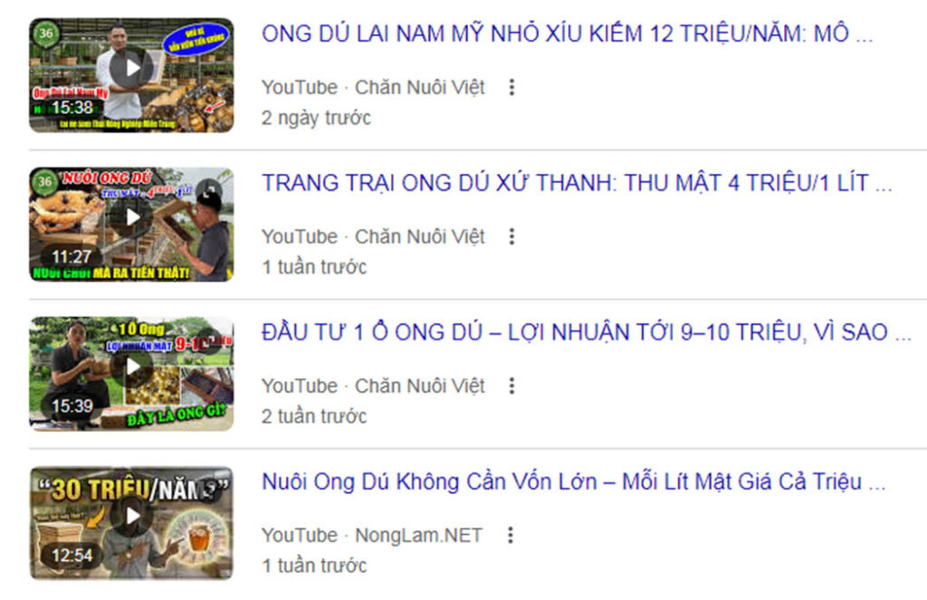 Mua ong dú