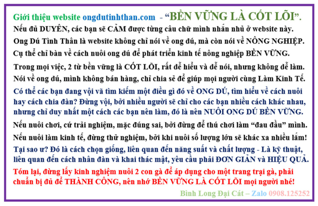 Tài liệu nuôi ong dú